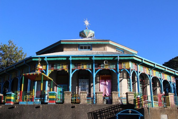 Picture of Entoto Maryam Church an orthodox temple on the Entoto mountain in Addis Ababa