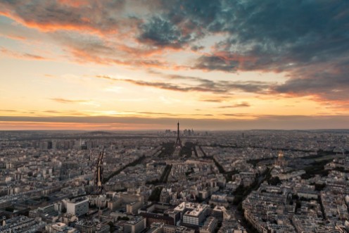 Afbeeldingen van Aerial View of Paris at Sunset France