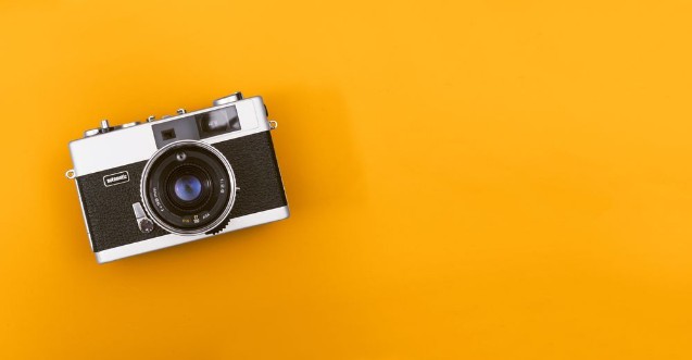 Picture of Retro camera header with copy space