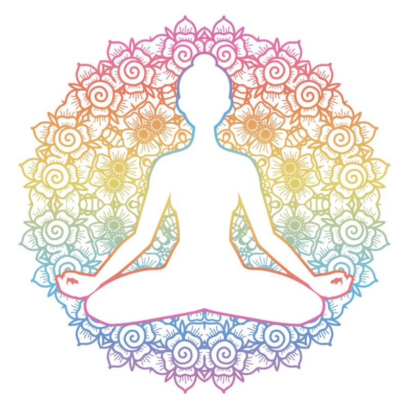 Image de Women silhouette Yoga lotus pose Padmasana