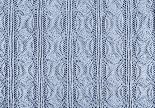 Picture of Blue knitted textured background with a pattern closeup