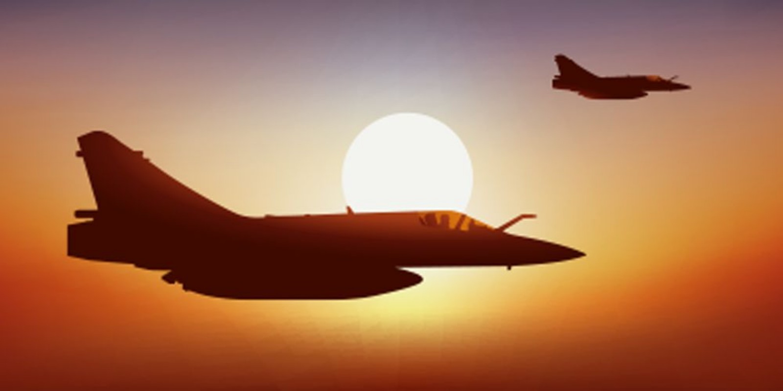 Image de Avion de chasse - Coucher de soleil