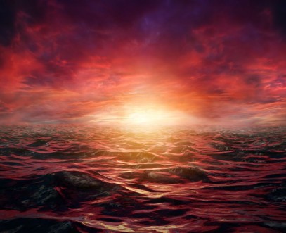 Bild på Sunset on a stormy sea
