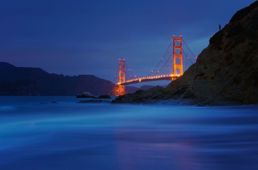 Picture of Golden Gate Bridge at Baker Beach San Francisco California USA