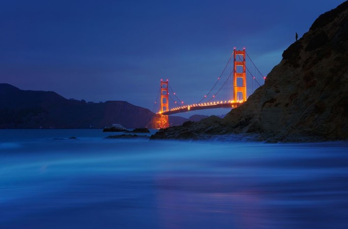 Bild på Golden Gate Bridge at Baker Beach San Francisco California USA