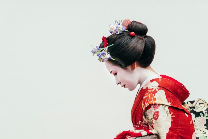 Afbeeldingen van Portrait of Maiko geisha in Gion Kyoto Japan