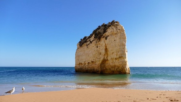 Afbeeldingen van Portugal Algarve beach sandstone coast