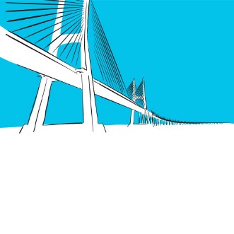 Bild på Oresundsbron bridge Blaue Serie