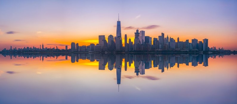 Picture of New York City Skyline Reflections panorama 