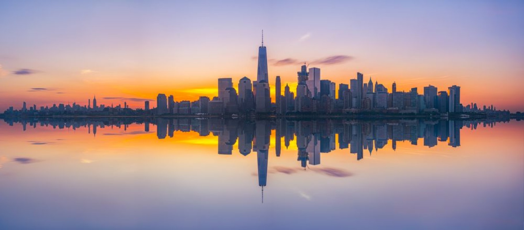 Afbeeldingen van New York City Skyline Reflections panorama 