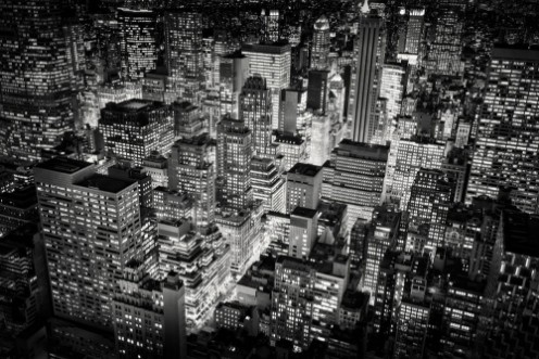Afbeeldingen van Bright city lights of New York City USA