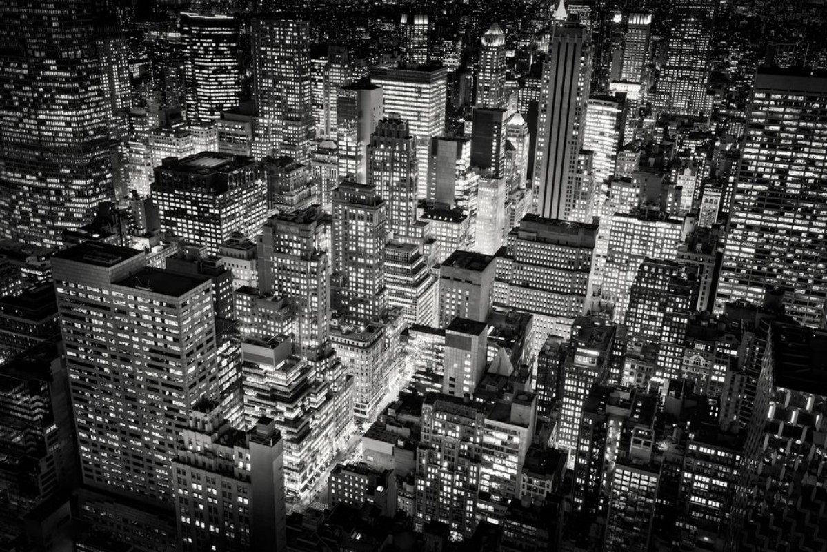 Bild på Ljusa stadsljus i New York City USA