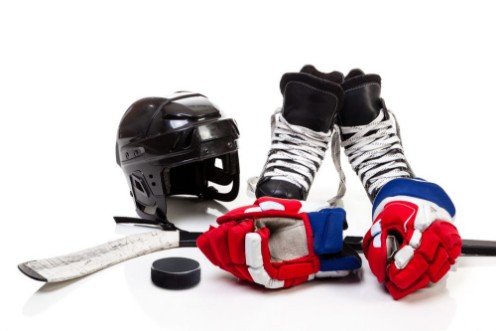 Picture of Ice Hockey Equipment Isolated on White Background