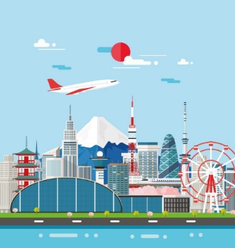 Afbeeldingen van Japan buildings travel place and landmarkVector Illustration