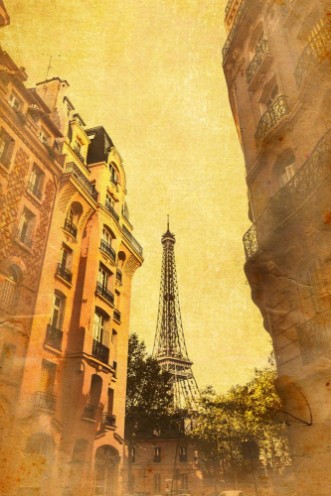 Bild på Vintage style picture of the Eiffel Tower