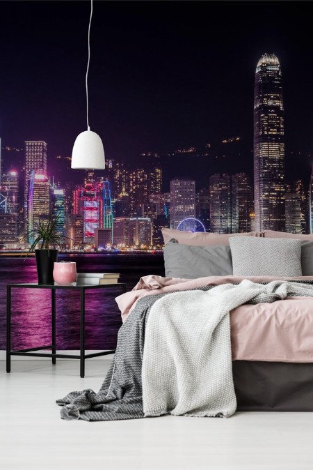 Image de Skyline de Hong Kong la nuit