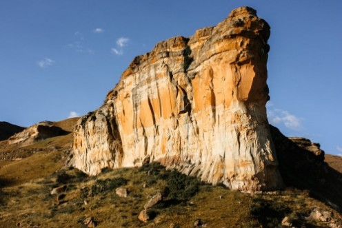 Picture of Brandwag rock scenic cliffs illuminated by warm late afternoon light Golden Gate Highlands National Park South Africa