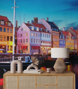 Image de Evening scenery of Nyhavn in Copenhagen Denmark