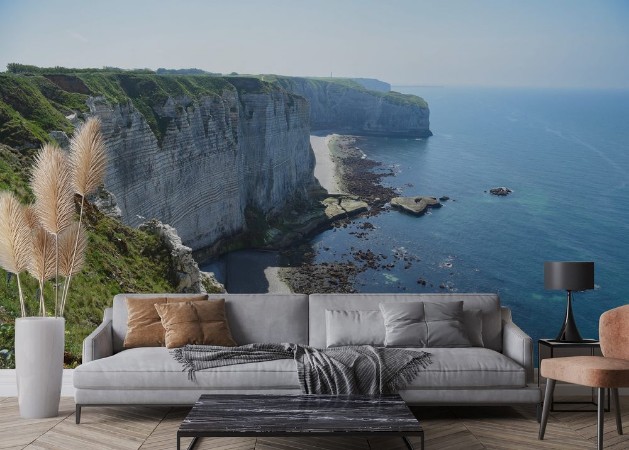 Bild på Cliffs and Beach on the coast of France Normandy