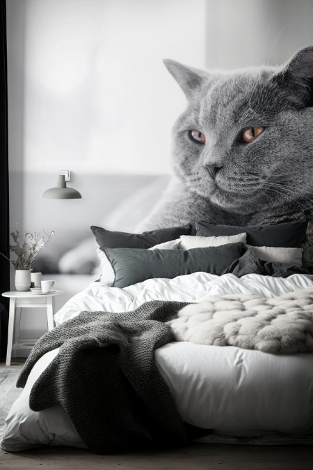 Afbeeldingen van Noble proud cat lying on window sill The British Shorthair
