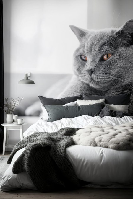 Picture of Noble proud cat lying on window sill The British Shorthair