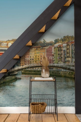 Bild på Bilbao riverbank on sunny day spain