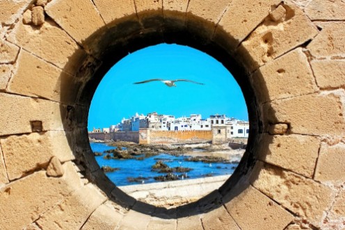 Picture of View of the old city through the fortress wall Essaouira Morocco