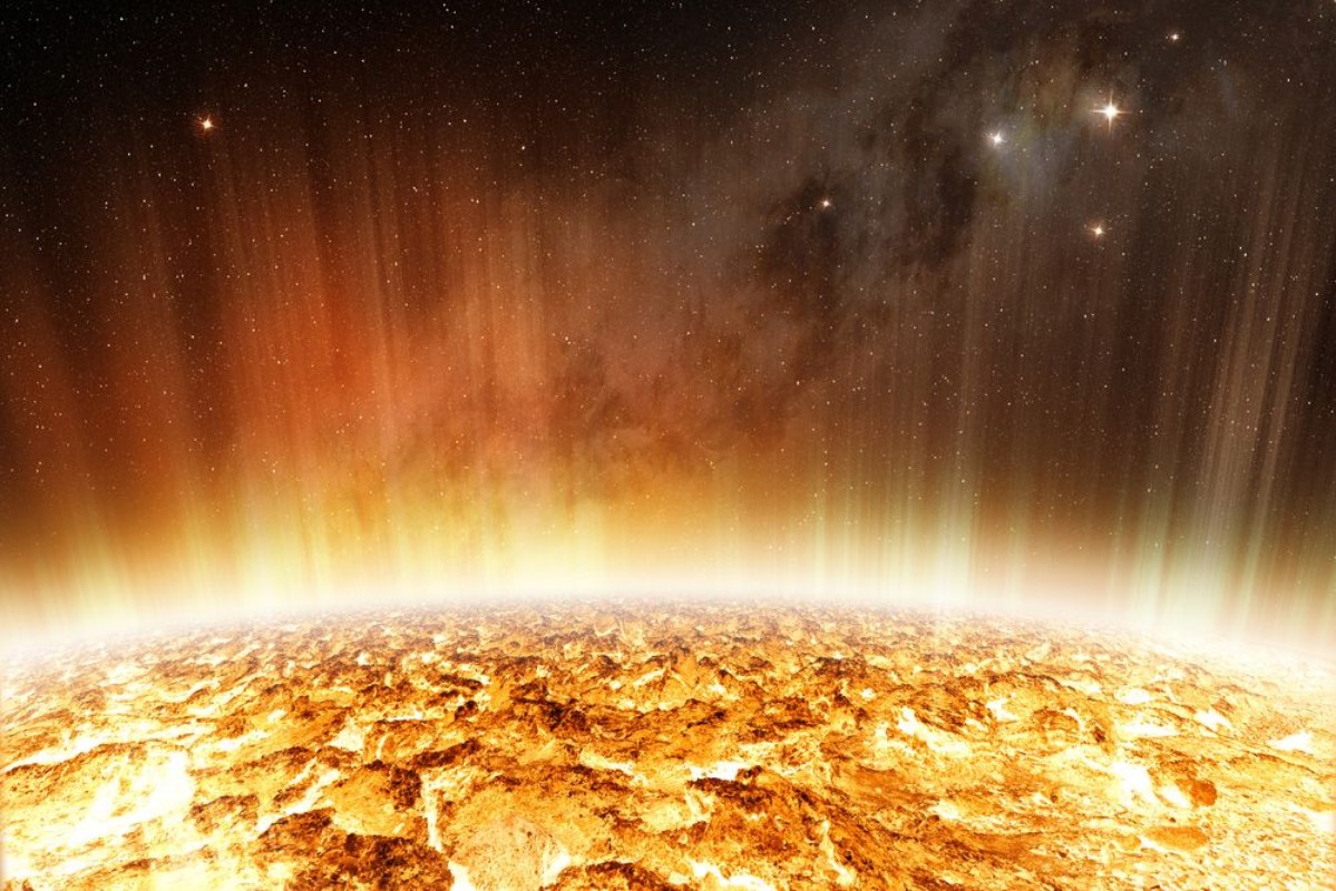 Afbeeldingen van Solar radiation from glowing surface of the sun 