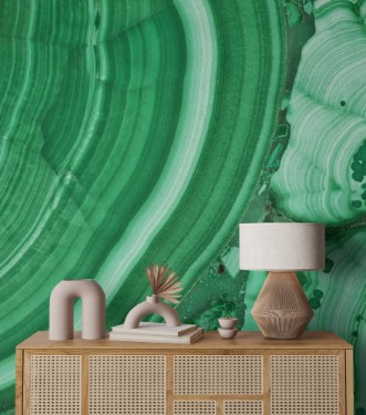 Afbeeldingen van Green malachite beautiful texture macro
