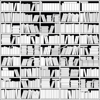 Image de Bookshelf In Black And White Vector Illustration