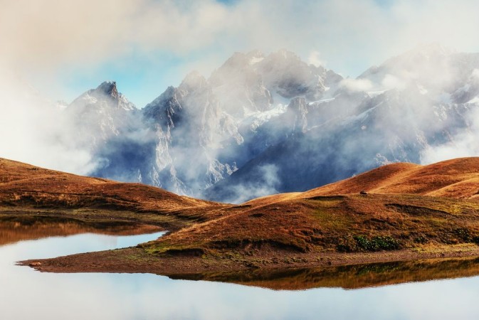 Afbeeldingen van The picturesque landscape in the mountains Upper Svaneti