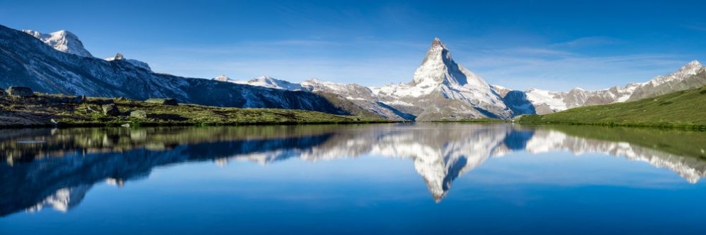 Afbeeldingen van Stellisee und Matterhorn Panorama in der Schweiz 