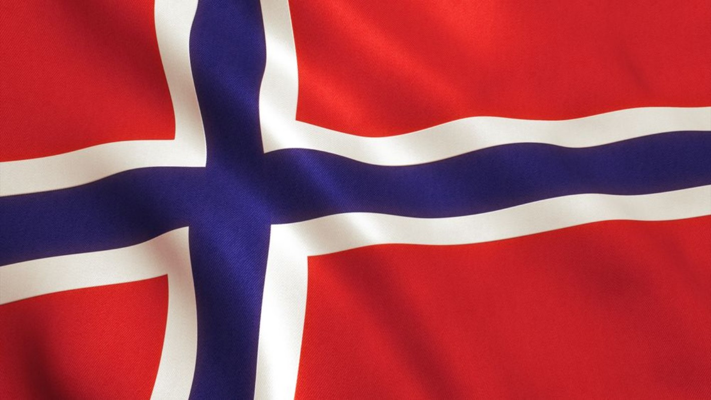 Bild på Norway Flag Waving - Germany Background