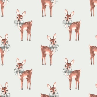 Picture of Pattern with Baby Deer Hand drawn cute fawn on paper background Seamless background 1