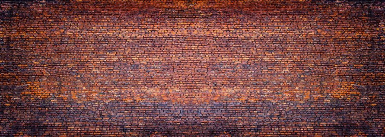 Picture of Panoramic view of masonry brick wall as background