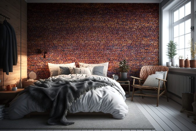 Image de Panoramic view of masonry brick wall as background