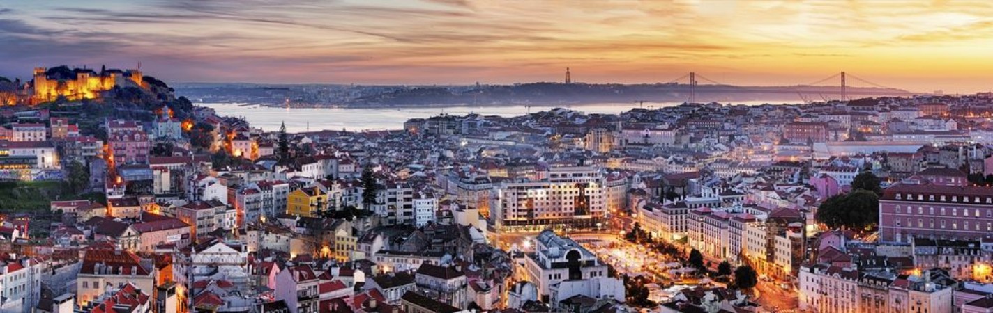Picture of Panorama of Lisbon at night Portugal