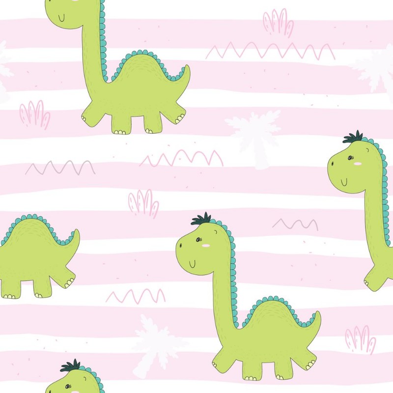 Picture of Cute seamless pattern with funny dinosaurs vector illustration