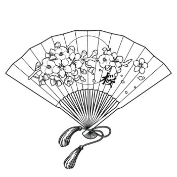 Bild på Fan with floral decoration