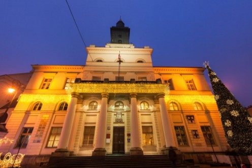 Picture of Lublin City Hall at night