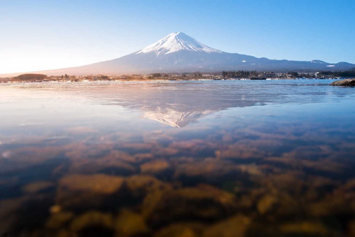 Afbeeldingen van Kawaguchiko lake and mtFuji