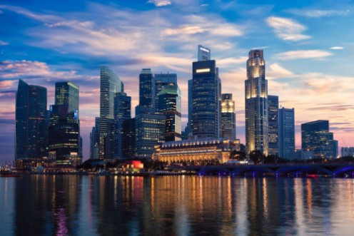 Picture of Singapore skyline in evening