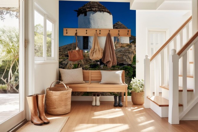 Image de Windmills near Chora on Ios island Greece 