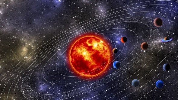 Picture of Solar System Digitally Generated Image