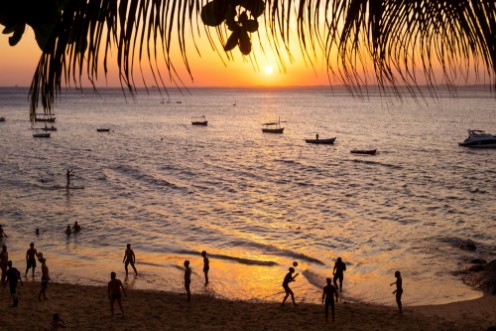 Picture of Porto da Barra beach one of the most popular in Salvador do Bahia Brazil