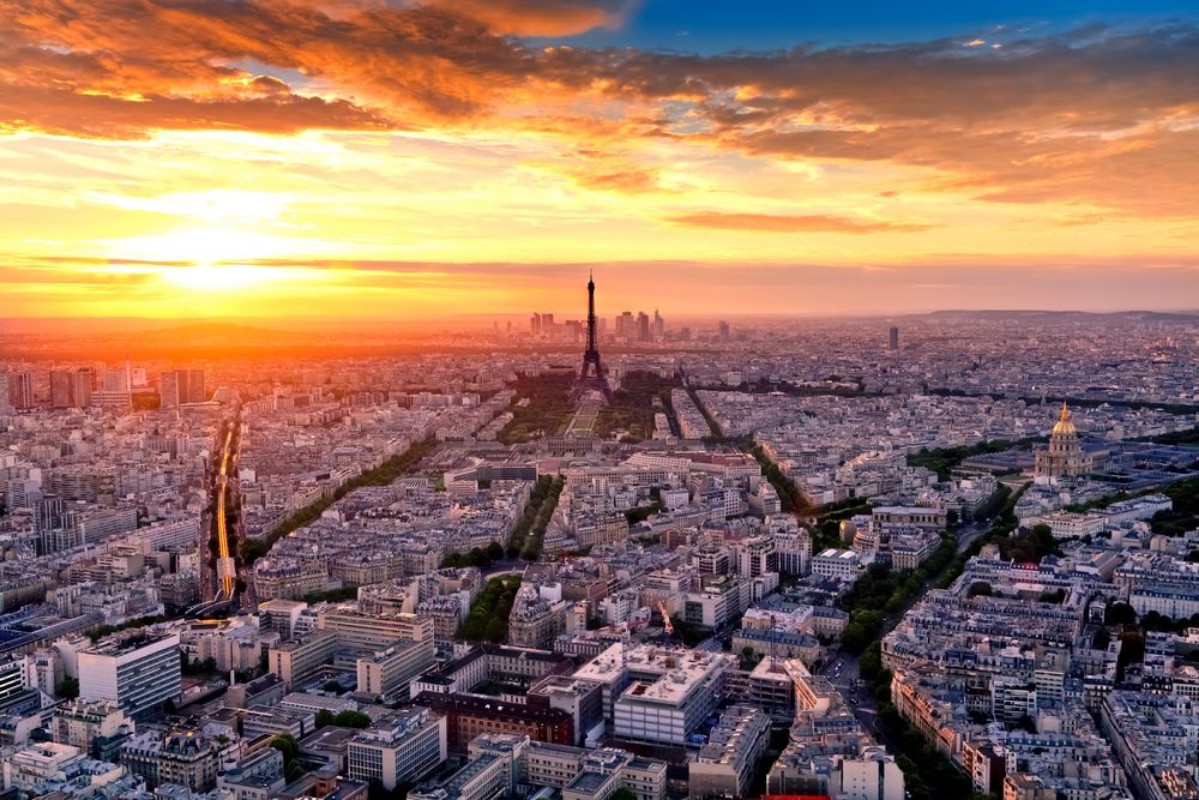 Image de Aerial View of Paris at Sunset France