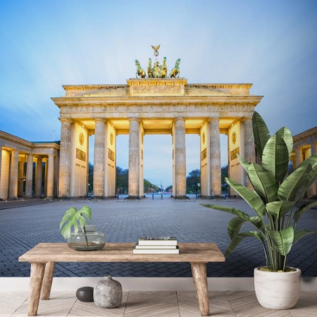 Afbeeldingen van Brandenburg Gate at night in Berlin city Germany