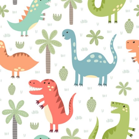 Afbeeldingen van Cute dinosaurs seamless pattern