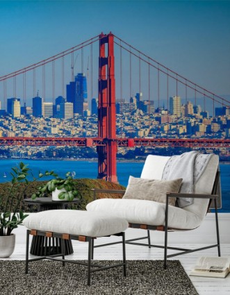 Bild på Panorama of the Golden Gate bridge and San Francisco skyline