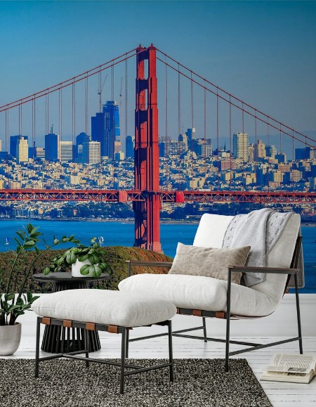 Bild på Panorama of the Golden Gate bridge and San Francisco skyline